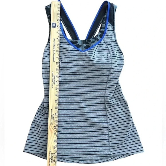 Lululemon Super Sport Tank Size 6 Stripe Cherry Cheetah Black Gray Athletic - Picture 6 of 7
